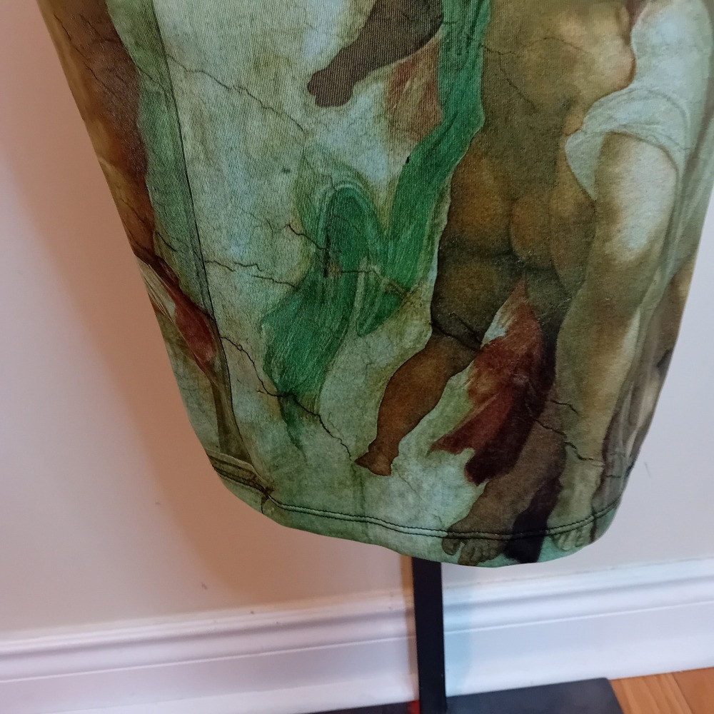 Just In Time VTG 90s Creation Of Adam‎ Regency Art Michelangelo Novelty Dress S - Picture 9 of 15